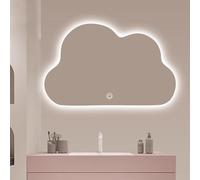 Zhoudong Specchio Cosmetico Irregolare da Parete, Dimmerabile Specchio Bagno con Illuminazione a LED, Anti-Appannamento, Asimmetrico senza Cornice(Backlit,36x28inch)