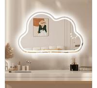 Zhoudong Specchio Cosmetico Irregolare da Parete, Dimmerabile Specchio Bagno con Illuminazione a LED, Anti-Appannamento, Asimmetrico senza Cornice(Frontlit,28x20inch)