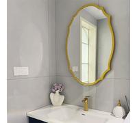 Zhoudong Specchio Cosmetico Nero Chic Anticato, Specchio da Parete Ovale Vintage, Cornice in Oro, 3 Colore Regolabile, Anti-Nebbia per Bagno la Rasatura del Trucco(Gold,20 * 28in)