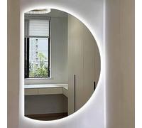 Zhoudong Specchio da Bagno a LED, Semicerchio Specchietti da Parete con Dimmerabile, Anti Nebbia, 70×110cm Mezza Luna Specchio a Figura Intera(Left cut,130cm)