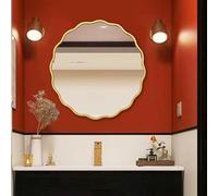 Zhoudong Specchio da Bagno Chic Elegante Retro, 65/80cm Specchio Vanity Tradizionale Ornato Anticato, per Decorazioni Casa, Doccia, Trucco(Gold,80x80cm)