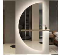 Zhoudong Specchio Semicerchio da Bagno a LED con Interruttore Tattile, Specchio a Figura Intera 3 Colori di Luce Regolabile, Anti-Appannamento Antideflagrante(Left,100cm)