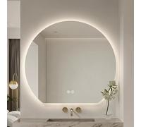 Zhoudong Specchio Vanity Semicerchio con Luce LED, Anti-Appannamento Specchio Decorativo da Bagno, Temperatura di 3 Colore Regolabile, per Doccia/Camera da Letto(Backlit,36inch/90cm)
