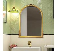 Zhoudong Specchio Vintage da Bagno da Parete ad Arco, Specchio Antico da Parrucchiere, per Decorazioni Casa, con Cornice in PU, 60x80cm/70x100cm(Gold,28"x39"/70x100cm)