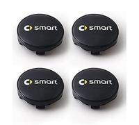 ZHOUFUDA 4 Pezzi Coprimozzo Ruota Auto per Smart 450 451 453 Fortwo Forfour 60mm, Coprimozzi Tappi Mozzo per Cerchioni, Tappi Centro Ruota, Accessori Auto,Ablack