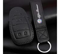 ZHOUFUDA Chiave Auto Protettiva Custodie Cover per Alfa Romeo Tonale 2022-2024 SUV, Custodia per Chiave Auto Guscio Chiave Auto Ricambio Chiave Cover Facile Installazione,B-Black