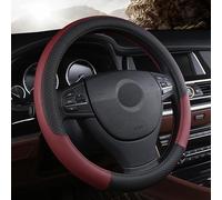 ZHOUFUDA Coprivolante in Pelle per Auto per Nissan Note 2013-2017, Antiscivolo e Traspirante Coprivolante Auto, Protezione Volante Auto, Accessori Interno, A-Wine Red
