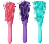 ZHOUHON 3 Pezzi spazzola districante per capelli, spazzola capelli ricci,spazzola capelli,pettine per capelli afro da 3a a 4c per capelli ricci/crespi,Pettine Districante