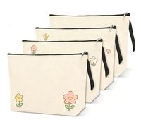 ZHOUHON Blanko, astuccio in tessuto, 12 pezzi, borsa cosmetica in tela da dipingere, sacchetto di stoffa vuoto, borsa per il trucco da viaggio, piccola custodia 21 x 12 cm, beige., multicolore