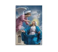 ZHOUKEG Decorazione artistica da parete con icona religiosa dell'Annunciazione a Maria moderna da appendere, 20 x 30 cm