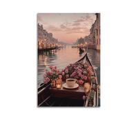 ZHOUKEG Decorazione artistica da parete con panorama urbano poetico, decorazione artistica da parete per soggiorno e camera da letto, decorazione artistica da parete moderna da appendere, 60 x 90 cm