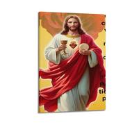 ZHOUKEG Decorazione artistica da parete con simbolo religioso del Santo Graal e del Sacro Cuore, decorazione moderna da appendere, 30 x 45 cm