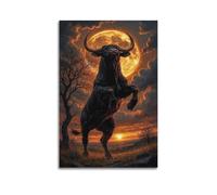 ZHOUKEG Wilderness Bull - Decorazione artistica da parete digitale, splendida decorazione culturale per soggiorno e camera da letto, decorazione artistica da parete moderna da appendere, 30 x 45 cm