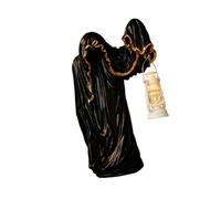 Zhoushen Statuetta mistica del mago gobbo con lampada a LED da appendere in resina, ornamento artigianale per decorazioni horror per la casa e festival, eventi, gobbo mago con lampada statua