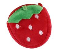 ZHOUSUFEN Simpatico portamonete in peluche a forma di frutta in stile cartone animato, portamonete, portachiavi, pochette per cuffie, cavo dati, regalo per bambini, Rosso fragola., 8 cm