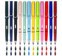 ZhouWei 12 Pezzi Matite Colorate, Matite Senza Inchiostro Eterne Viene Fornito con 24 Punte Sostituibili, Matita Colorate Riutilizzabili, per Bambini e Adulti Scrivere Disegnare