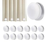 ZhouWei 12 Pezzi Rotondo Magnetico Tenda Pesi, Calamite per Tende da Interno Impermeabile Durevole Magneti Pesi per Tende da Esterno Ferma Tovaglia, per Ristoranti da Doccia Tovaglie (Bianco)