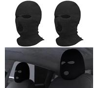 ZhouWei 2 Pezzi Copri Poggiatesta Auto Universale, Antipolvere Lavabili Copripoggiatesta Accessori Traspirante Cappello Divertente Personalizzato Poggiatesta Auto, per Alla Maggior Parte Delle (Nero)