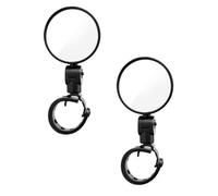 ZhouWei 2 Pezzi Specchietto Bici, Specchietti per Bicicletta Ruotabile a 360° e Ripiegabile Specchietto Retrovisore Specchio Bici con Lente Convessa in Vetro HD, per Bicicletta Mountain Bike (Nero)
