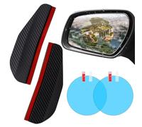 ZhouWei 4 Pezzi Specchietto Retrovisore Pioggia Visiera Set, Specchietto Retrovisore Visiera Antipioggia in Fibra di Carbonio Pellicola Antipioggia Auto Pellicola Anti Appannamento Impermeabile