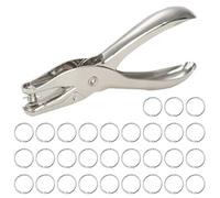 ZhouWei 6 mm Foratrice per Carta con 30 Pezzi 25 mm Anelli Rilegatura, Perforatore a Pinza Perforatrice Carta Singolo Anello per Libri in Metallo Perforatrice Fogli A4, per Documenti Quaderni Cartelle