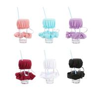 ZhouWei 6 Pezzi Anti-Droga Copri Bevande, Riutilizzabile Copribevande Scrunchies, Scrunchie di Copertura Della Bevanda Coperture con Foro per Cannuccia, per Spiaggia Bar Feste