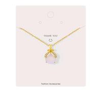 ZhouWei Collana Donna, Collana Pietra di Luna Collanina con Ciondolo Goccia in Pietre Catenina Acciaio Donna Necklace Personalizzata Parure Gioielli Regalo, per Figlia Mamma Sorella Amica (Oro)