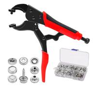 ZhouWei Pinza per Bottoni Automatici Contiene 3 Stampi e 40 Set di Bottone Automatici da 15 mm, Pinza Bottoni a Pressione Regolabile, per Riparazione di Coperture Tela Cuoio Cucito Teloni