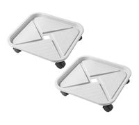ZHOUXIAO 2 Pack Supporto Quadrato in Plastica per Piante con Ruote, Carrello Robusto da Esterno con Rotelle, Base a Rulli per Vaso da Fiori con Cassettino e Scatola per Conservazione 12inch