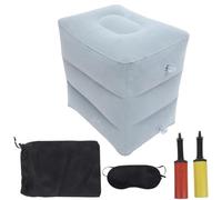 ZHOUXYFDC Cuscino Gonfiabile Per il Poggiapiedi 4pcs Inflatable Foot Rest Pillow Stool Travel Accessories Airplane Yoga Footrest Shallow grey Leg Elevator Portable