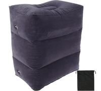 ZHOUXYFDC Cuscino Gonfiabile Per il Poggiapiedi Inflatable Footrest Pillow Portable Travel Foot Pad 3 Layer Height Adjustable Airplane Train Car Bus Kids Bed Foot Rest Pad(Dark blue)