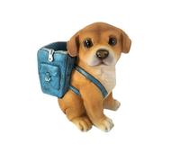 ZHOUXYFDC Portapenne Da Scrivania Cute Puppy Pen Holder Resin desk decoration for offices and homes, birthday gift for students and young adults(Blue)