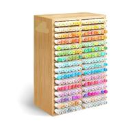 ZHOUXYFDC Portapenne Da Scrivania Marker Organizer Wooden Desktop Storage Hold 126 Markers Pens Pencils Art Brushes Stationary Organizer Pen Holder(High-rise)