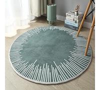 ZHOUZHOU Tappeto rotondo in morbido cotone, antiscivolo, anti affaticamento, lavabile, stile semplice, a pelo corto, per camera da letto, soggiorno, cucina, 160 cm, verde