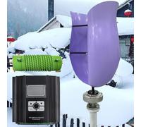 ZHOZHUT 12V / 24V / 48V Kit Generatore Eolico 1500W / 3000W Generatore Eolico Verticale A Levitazione Magnetica con Controller E Scaricatore, Foglie Viola Aerogeneratore per Nave Domestica,1500w,24V
