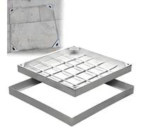 ZHPPED Coperchio per Fossa settica Invisibile Quadrato 45, 40, 35, 30, 24x24, 20, 16 Pollici, coperture per tombini Commerciali in Acciaio Inossidabile, carico 5700 libbre,33"x33"(84x84cm)