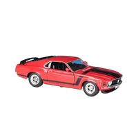 ZHRDWE 1:24 Per Ford 1970 Mustang BOSS 302 Modello Di Auto In Lega Rossa Da Collezione, Veicolo Giocattolo Da Regalo. Auto Giocattolo(Rosso)