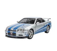 ZHRDWE 1:24 Per Nissan Skyline Ares GTR R34 Modello Pressofuso Lega Con Suono Tirare Indietro Giocattolo Per Giochi Al Chiuso All'aperto Auto Giocattolo(Gray)