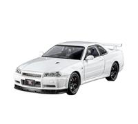 ZHRDWE 1:24 Per Nissan Skyline Ares GTR R34 Modello Pressofuso Lega Con Suono Tirare Indietro Giocattolo Per Giochi Al Chiuso All'aperto Auto Giocattolo(White)