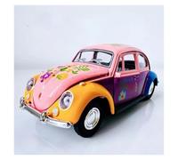 ZHRDWE 1:32 Per Maggiolino Lega Modello Auto Classica Pressofusa Metallo Retrò Graffiti Ragazzi Regalo Per Adulti Veicolo Scena Ornamento Auto Giocattolo(Rosa)