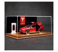 ZHRDWE Auto In Miniatura Ornamenti Da Tavolo Per Computer Da Auto Modello Tesla Model X In Acrilico Trasparente Scala 1:24 Regalo Alla Moda(Rosso)