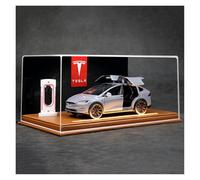 ZHRDWE Auto In Miniatura Ornamenti Da Tavolo Per Computer Da Auto Modello Tesla Model X In Acrilico Trasparente Scala 1:24 Regalo Alla Moda(Gray)