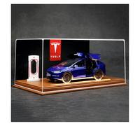 ZHRDWE Auto In Miniatura Ornamenti Da Tavolo Per Computer Da Auto Modello Tesla Model X In Acrilico Trasparente Scala 1:24 Regalo Alla Moda(Blu)