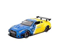 ZHRDWE Modello Auto Lega Pressofusa Dinamica, Modello Di Auto Scala 1/24 Per Nissan GTR GT-R R35 Da Corsa Regalo Con Vernice Spray Auto Giocattolo(Blu)