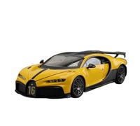ZHRDWE Modello Di Auto Da Corsa Pressofusa In Lega Di Grandi Dimensioni Bugatti Chiron PUR SPORT In Scala 1:18 Edizione Da Collezione Auto Giocattolo(Yellow)