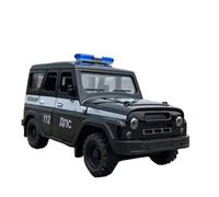ZHRDWE Modello Giocattolo Auto Modello Auto Fuoristrada Della Polizia UAZ Hunter Metallo Pressofuso Scala 1/18 Simulazione Suono Luce Collezione Di Giocattoli Realistico Auto In Scala(Nero)