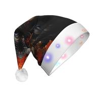 ZhRiYan Antilope nera con fiori LED cappello di Natale per adulti - unico per Natale, Capodanno, festival di Halloween e rituale annuale