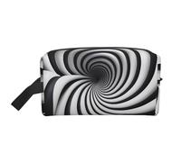 ZhRiYan Beauty case da viaggio - Kit Dopp riutilizzabile con illusione ottica a spirale gif stampa su tutto il lato per articoli da toeletta, trucco, accessori e altro, bianco, taglia unica, bianco