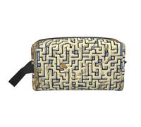 ZhRiYan Beauty case da viaggio - Kit Dopp riutilizzabile con mappa del tesoro labirinto stampa su tutto il lato per articoli da toeletta, trucco, accessori e altro, bianco, taglia unica, bianco