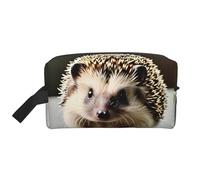 ZhRiYan Beauty case da viaggio - Kit Dopp riutilizzabile con simpatico riccio stampato su tutta la faccia per articoli da toeletta, trucco, accessori e altro, bianco, taglia unica, colore bianco